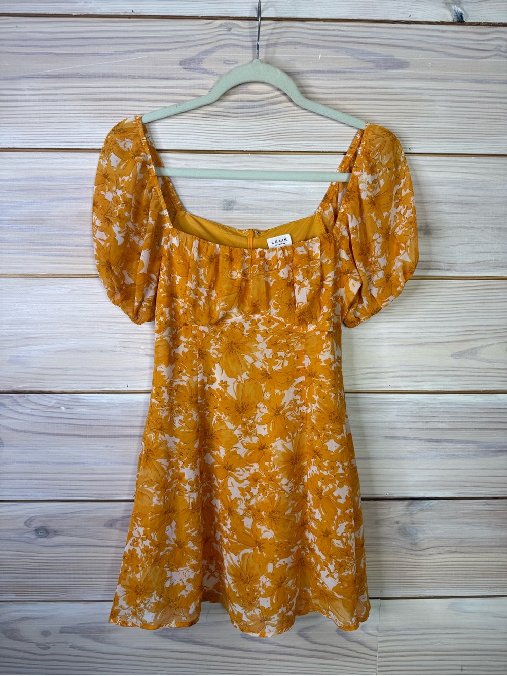 Le Lis Mustard Floral Short Skater Dress